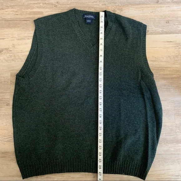Men's Sweater Vest Brooks Brothers Sweater Vest Lambswool XL - Picture 7 of 9